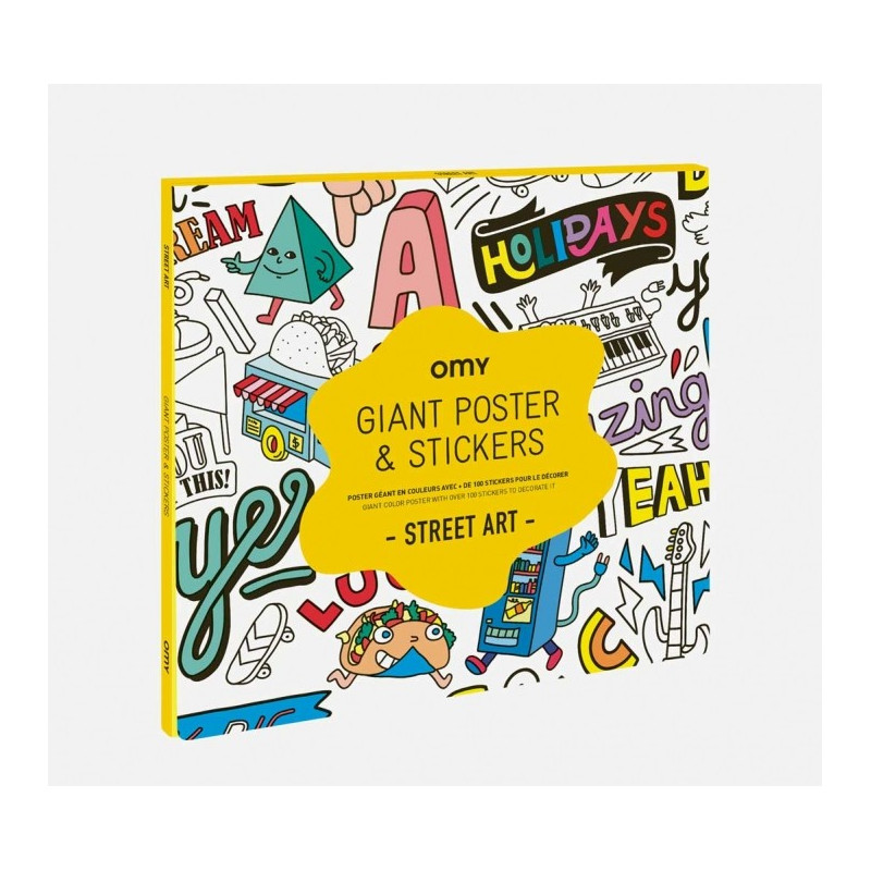 Poster Géant avec Stickers Street Art - Omy