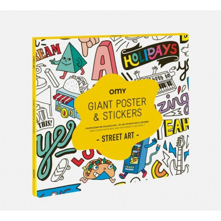 Poster Géant avec Stickers Street Art - Omy