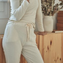 Pantalon Ononis Ajouré Amande Femme - Poudre Organic