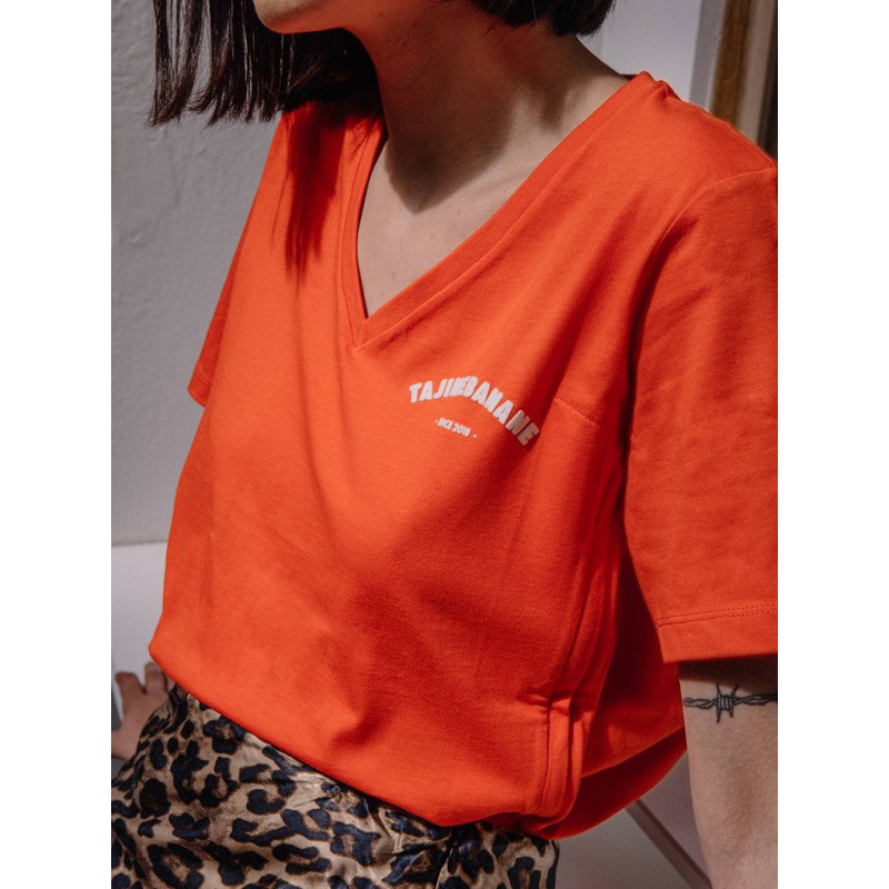 T-Shirt d'Allaitement "La P'Allaite" Orange Corail - Tajinebanane