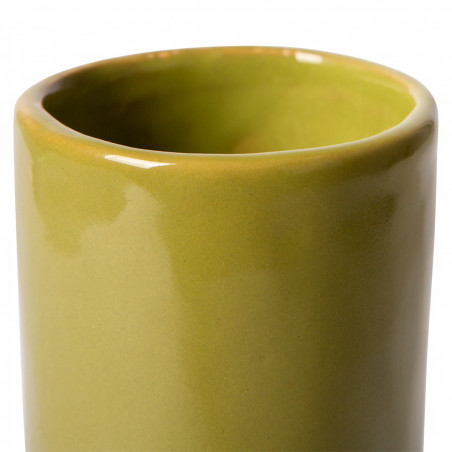 Vase Torsadé en Céramique Olive Glossy - HKliving