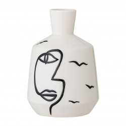 Vase motif Visage Norma Blanc - Bloomingville