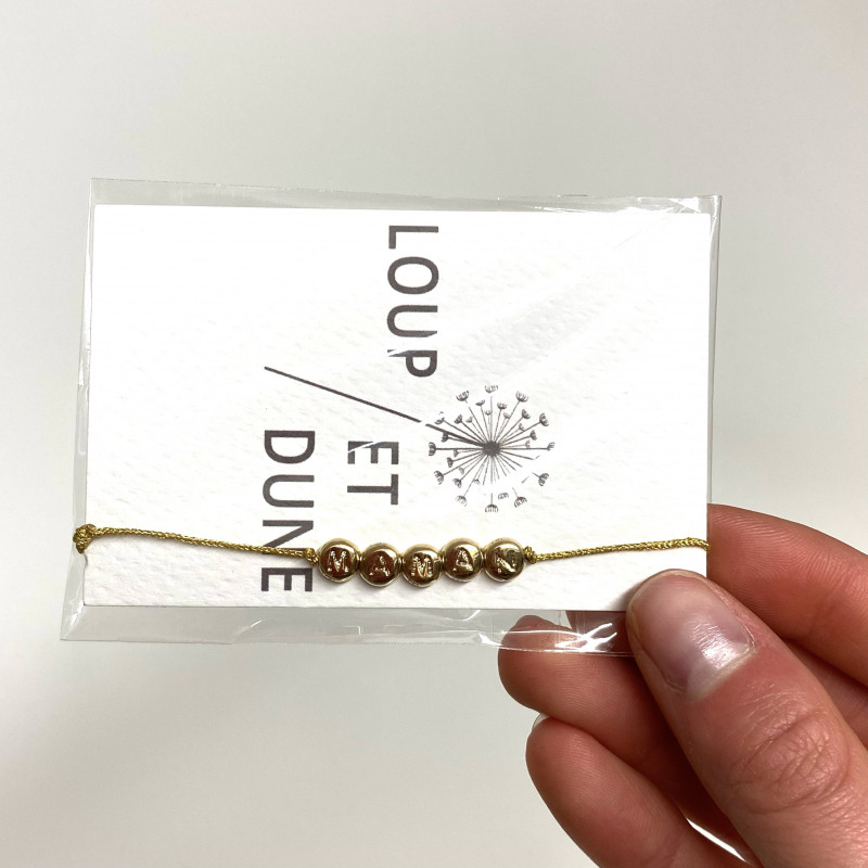 Bracelet Perle Plaqué Or Maman - Loup et Dune