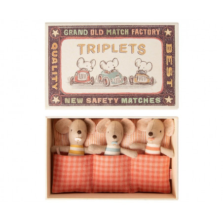 Trois Bébés Souris (Triplets) dans leur boite - Maileg
