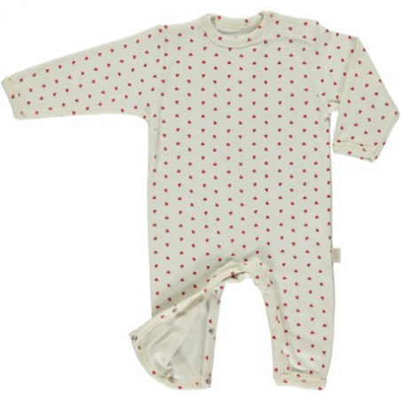 Pyjama Armoise Motifs Coeurs - Poudre Organic